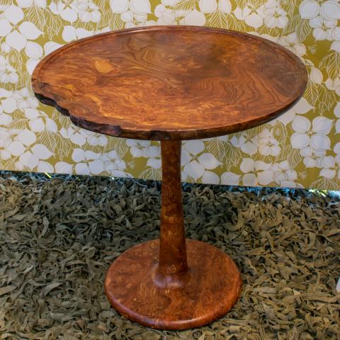 Moon table in elm burl