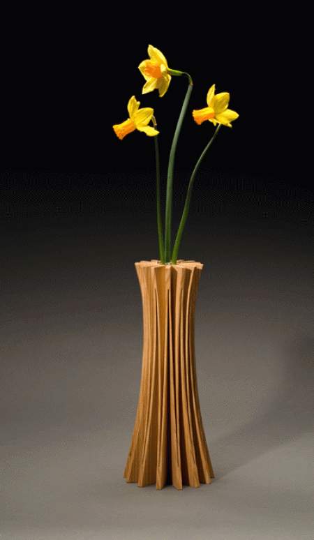 Anemone Wood Vase